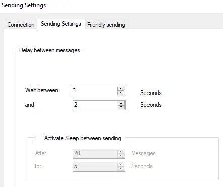 Sending settings